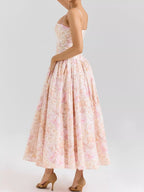 Floral Spaghetti Straps Midi Dress (52)