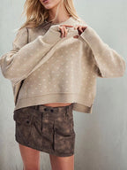 Ribbed Trim Dropped Shoulder Sweater (2)