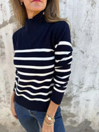 Full Size Striped Turtleneck Long Sleeve Sweater Plus (3)