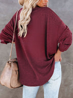 Buttoned Drop Shoulder Top (2)