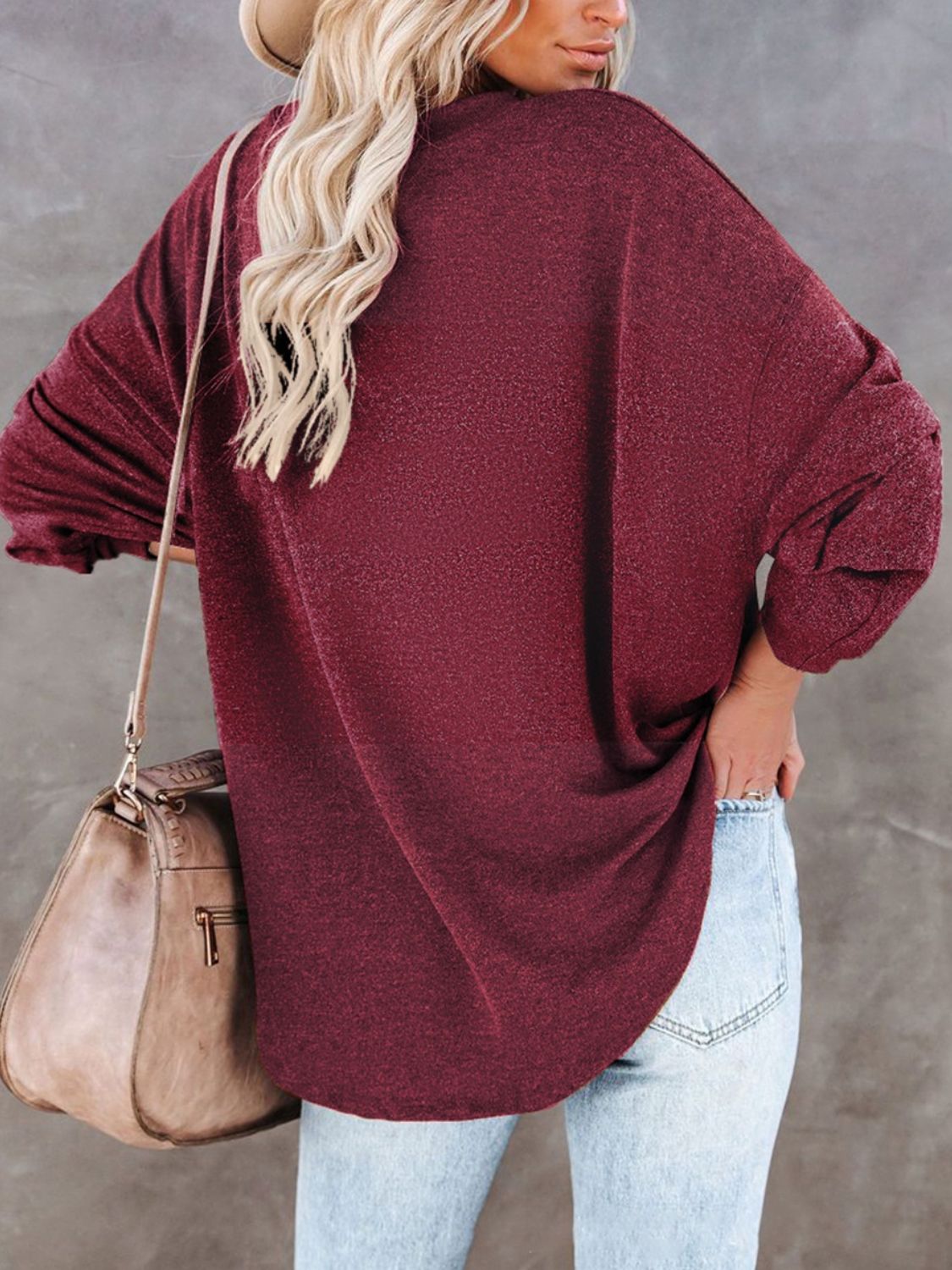 Buttoned Drop Shoulder Top (2)