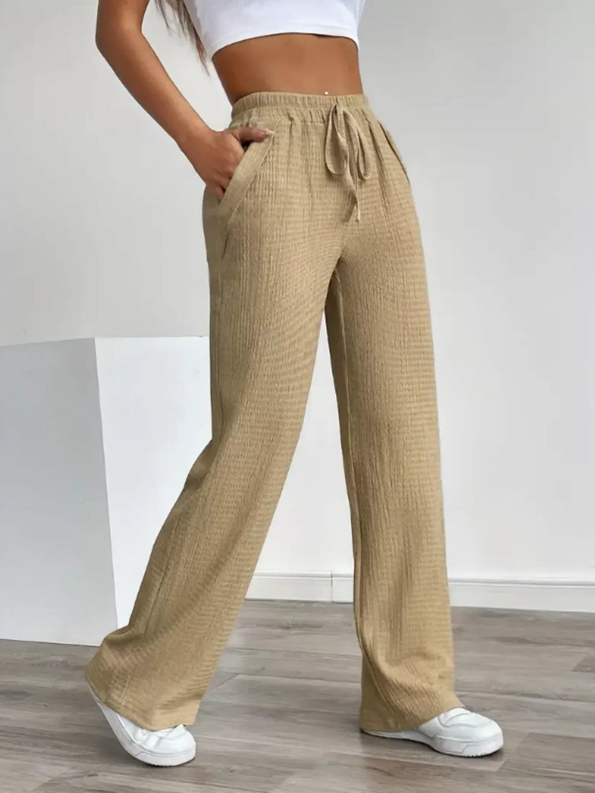 Texture Wide Leg Pants (8)