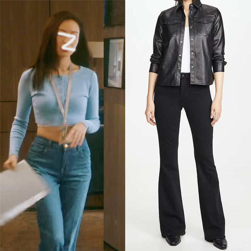 Big High Waist Slim-fit Trousers photo 1