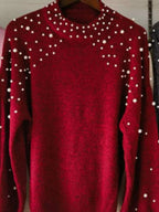 Pearl-embellished Mock Neck Sweater (18)