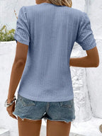 Ruched Round Neck Short Sleeve Top (5)