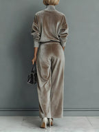Velvet Long Sleeve Wide-leg Set (2)