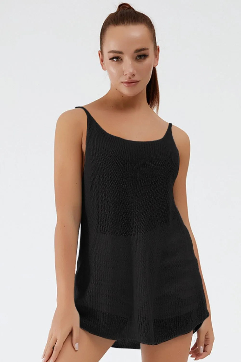 Scoop Neck Spaghetti Strap Knit Cami (3)