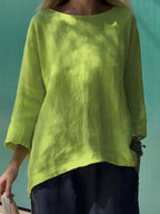 Full Size Round Neck Relaxed Fit Blouse Plus