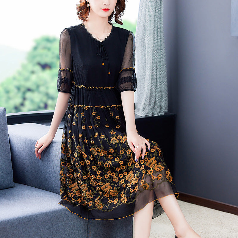 Summer Hangzhou Heavy Silk Dress High-end photo 2