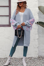 Fringe Sleeve Dropped Shoulder Cardigan (4)