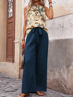 Printed Tank Top Wide Leg Pants Set (13)