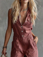 Sleeveless Button-down Wide-leg Jumpsuit (12)