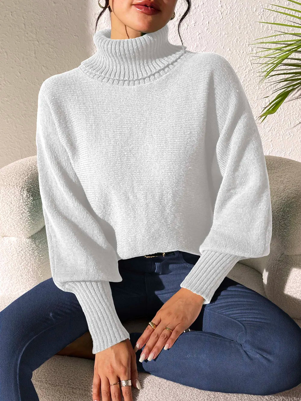 Turtleneck Long Sleeve Sweater (3)