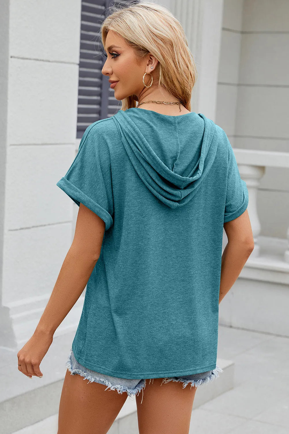 Hooded Short Sleeve T-shirt (20)