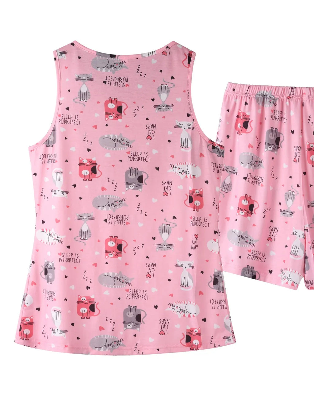 Printed Round Neck Top Shorts Lounge Set (18)