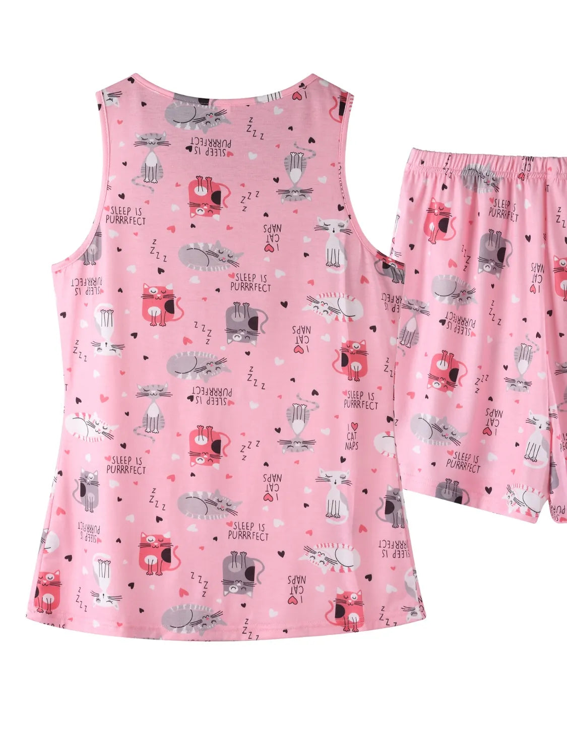 Printed Round Neck Top Shorts Lounge Set (18)