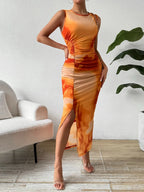 Slit Round Neck Midi Tank Dress (3)