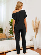 Boat Neck Top Pants Lounge Set (9)