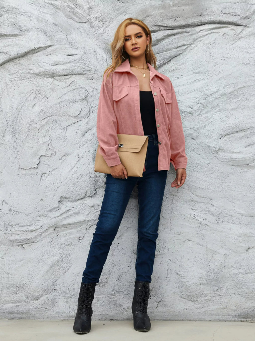 Casual Corduroy Button-down Jacket (22)