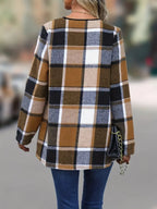 Plaid Open Front Long Sleeve Jacket (12)