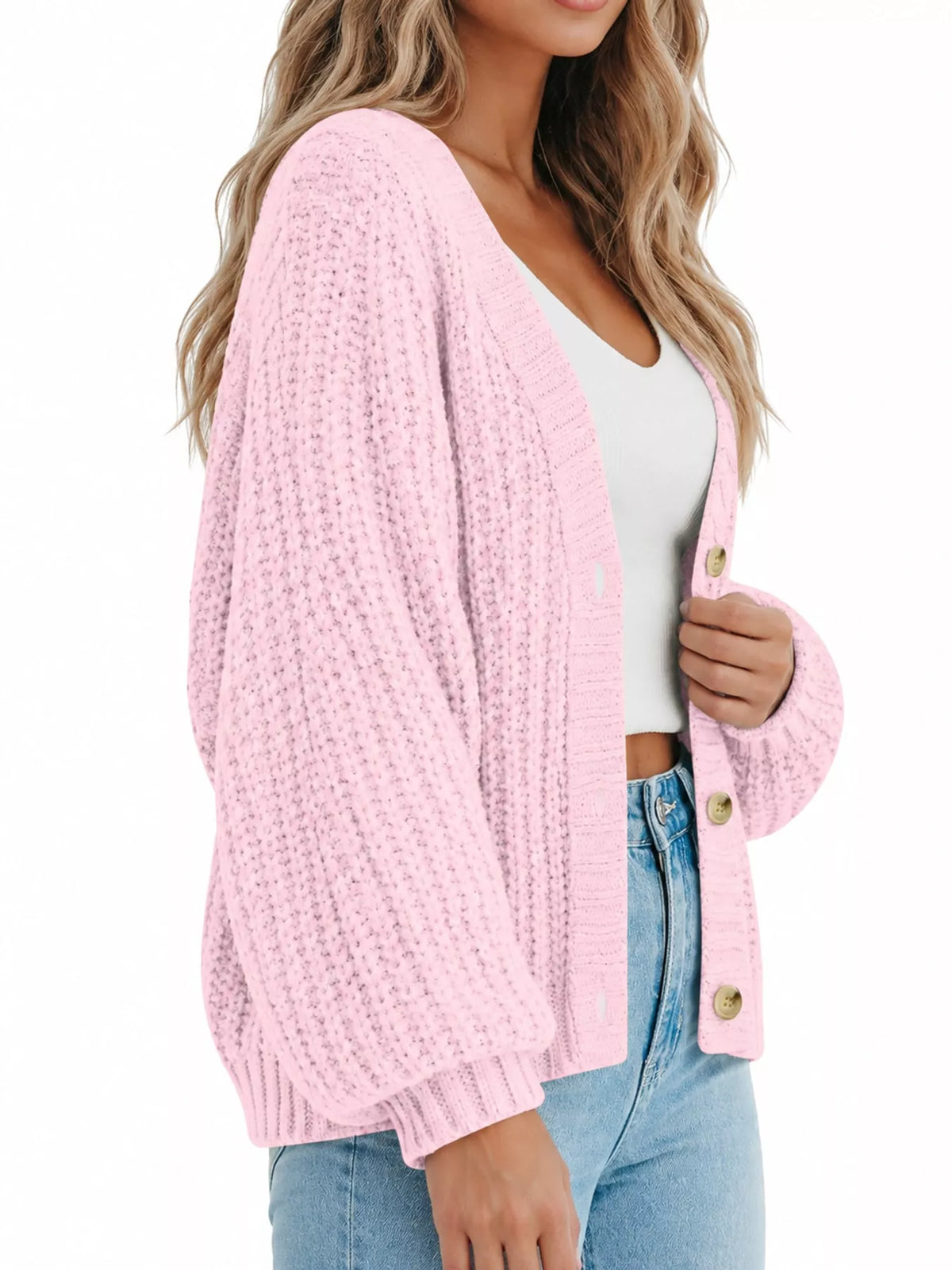 Full Size Chunky Knit Button-down Cardigan Plus (32)