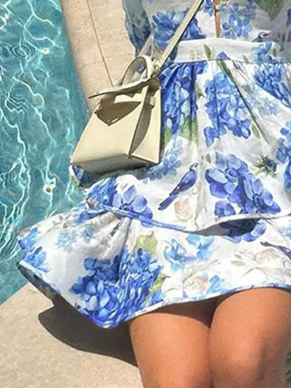 Floral Print Ruffle Layered Mini Dress (7)