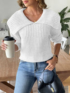 Cable-knit Long Sleeve Sweater (6)