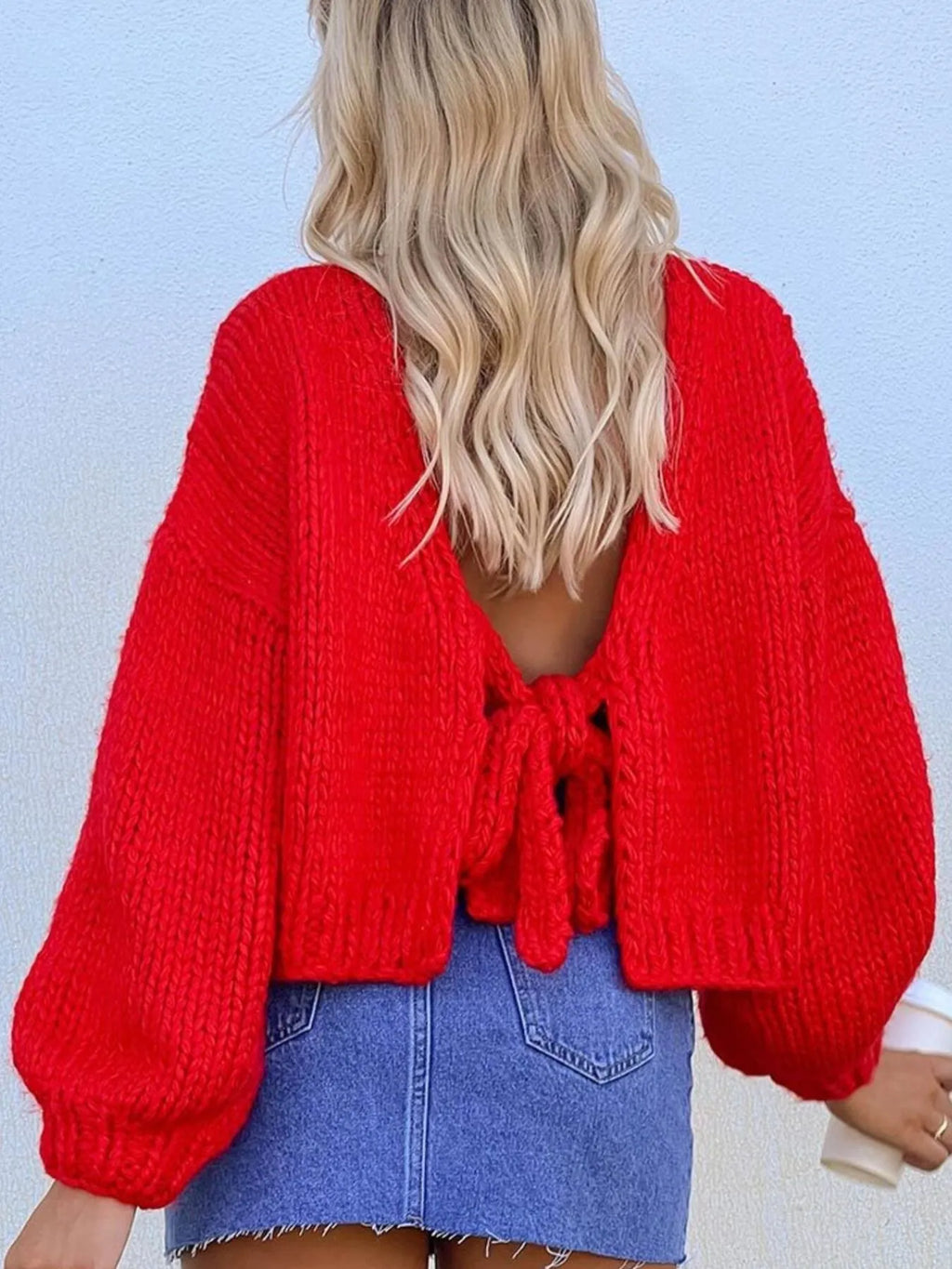 Tied Drop Shoulder Cardigan (3)