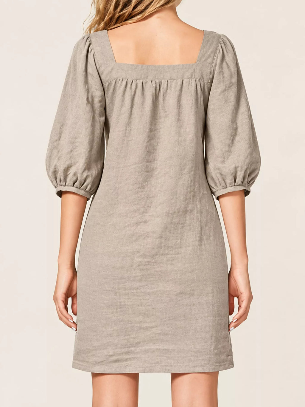 Square Neck Puff Sleeve Mini Dress (7)