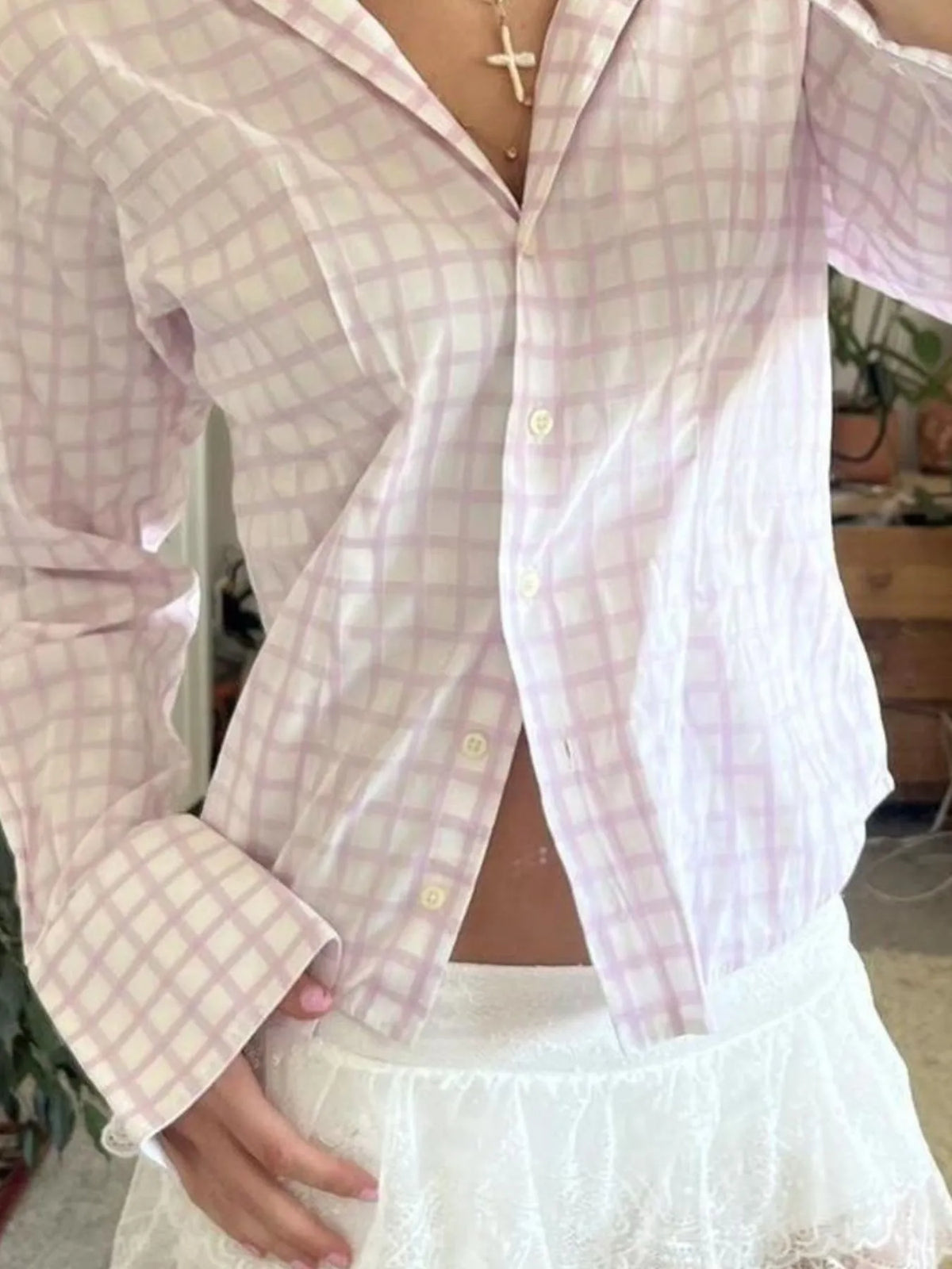Printed Button-down Long Sleeve Shirt (3)