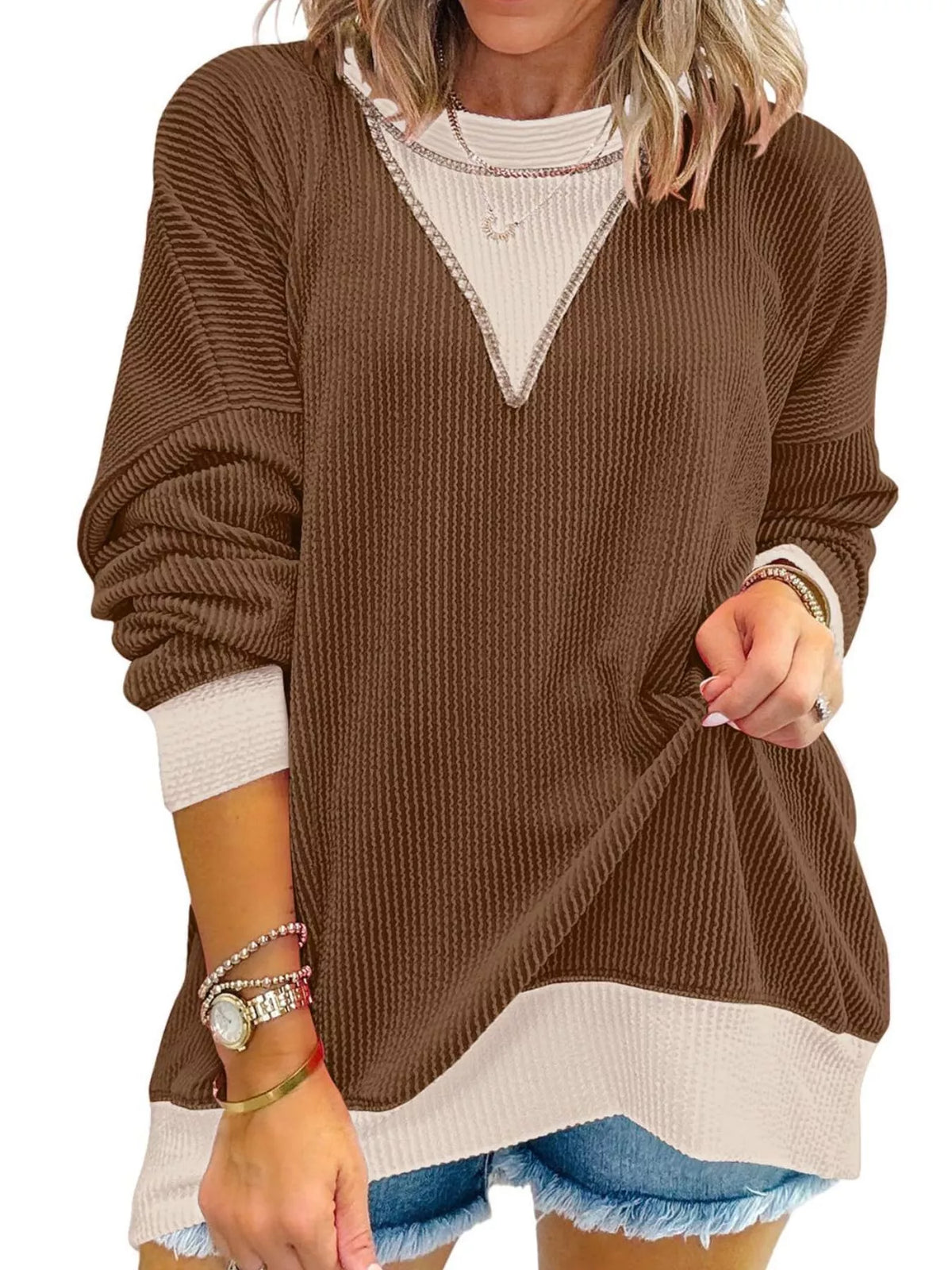 Contrast Dropped Shoulder Sweatshirt (17)
