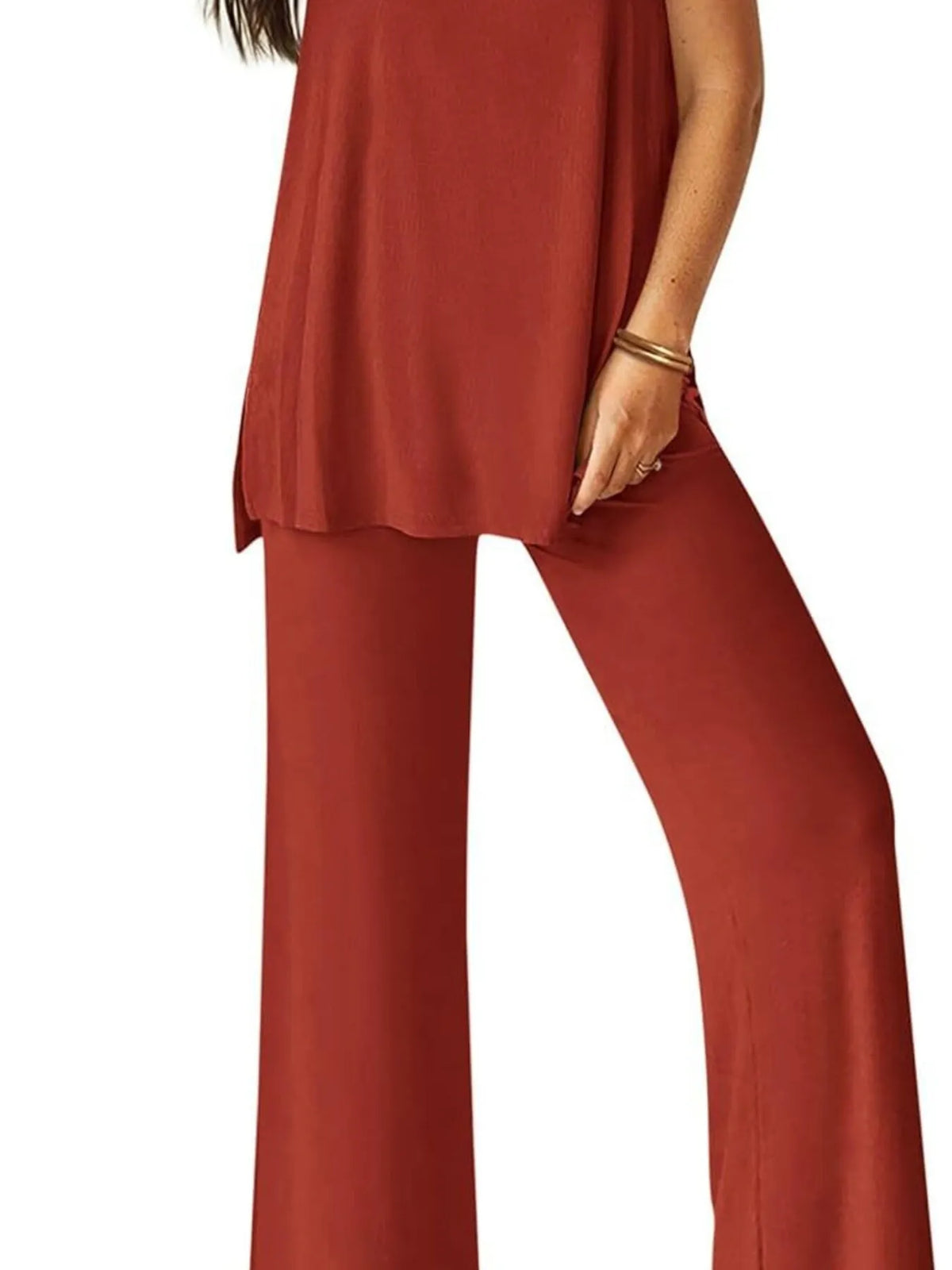 Round Neck Tank Pants Set (10)