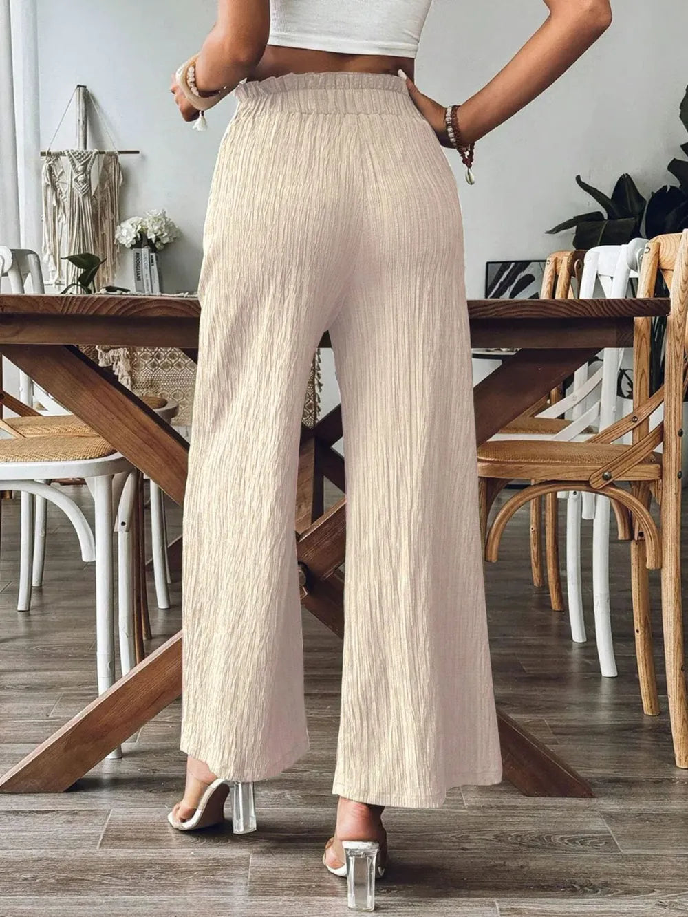 Pocketed Elastic Waist Wide Leg Pants (6)