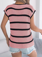 Striped Round Neck Knit Sweater (9)