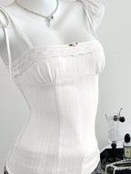 Lace-trimmed Tie Shoulder Cami (10)