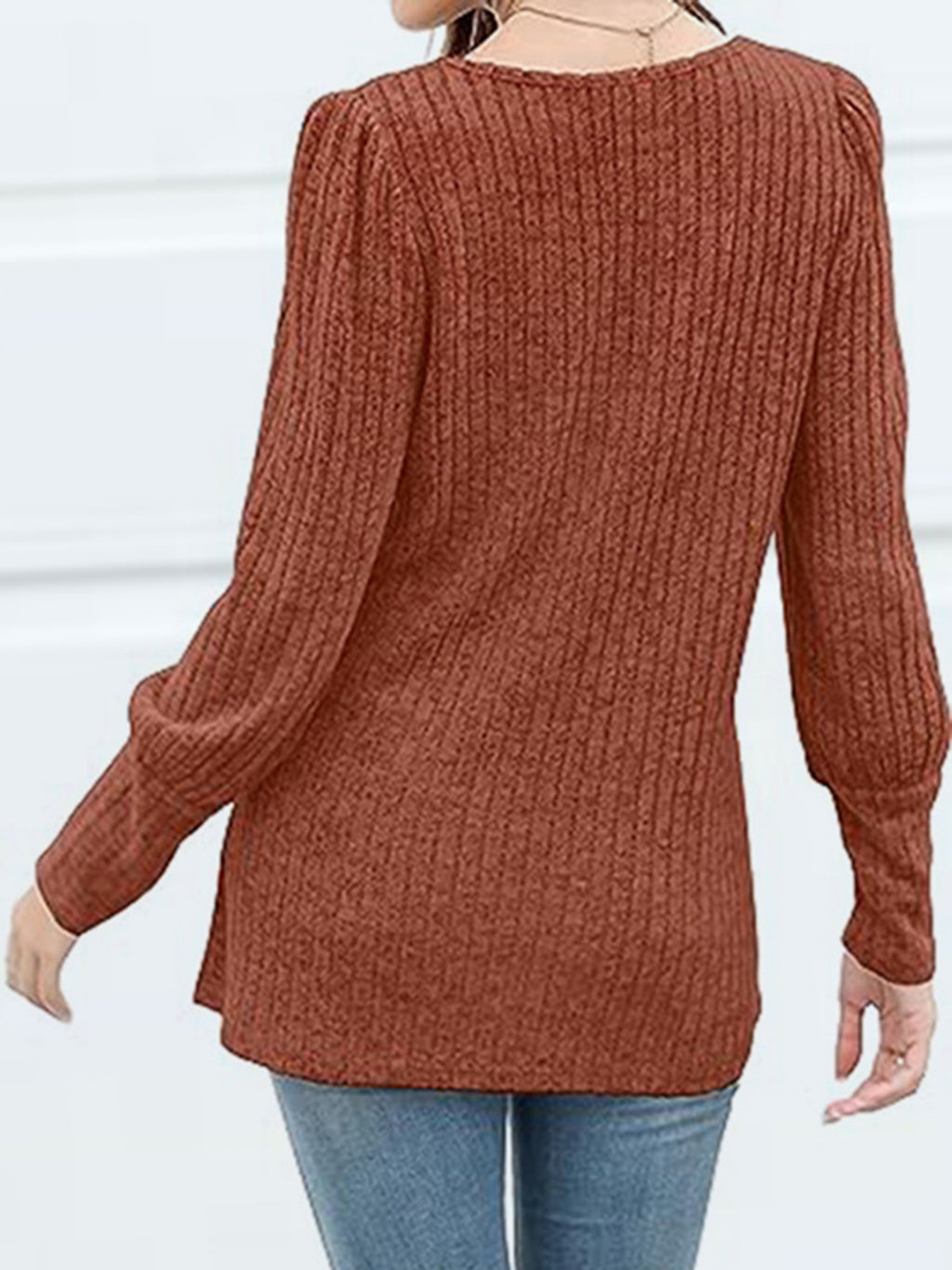 Decorative Button Square Neck Top (3)