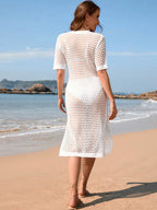 Slit Openwork Round Neck Cover-up (12)