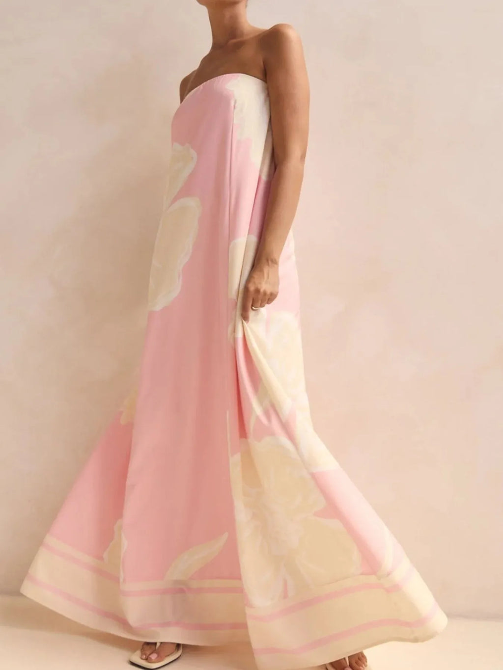Smocked Printed Tube Maxi Dress (20)