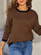 Striped Round Neck Sweater (4)