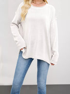 Casual Loose-fit Crew Neck Sweater (8)