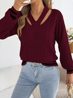 Cutout Cable Knit Sweater (20)