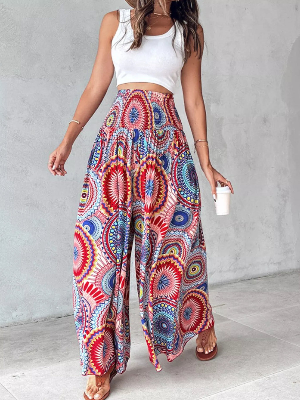 Printed Wide-leg Pants (6)