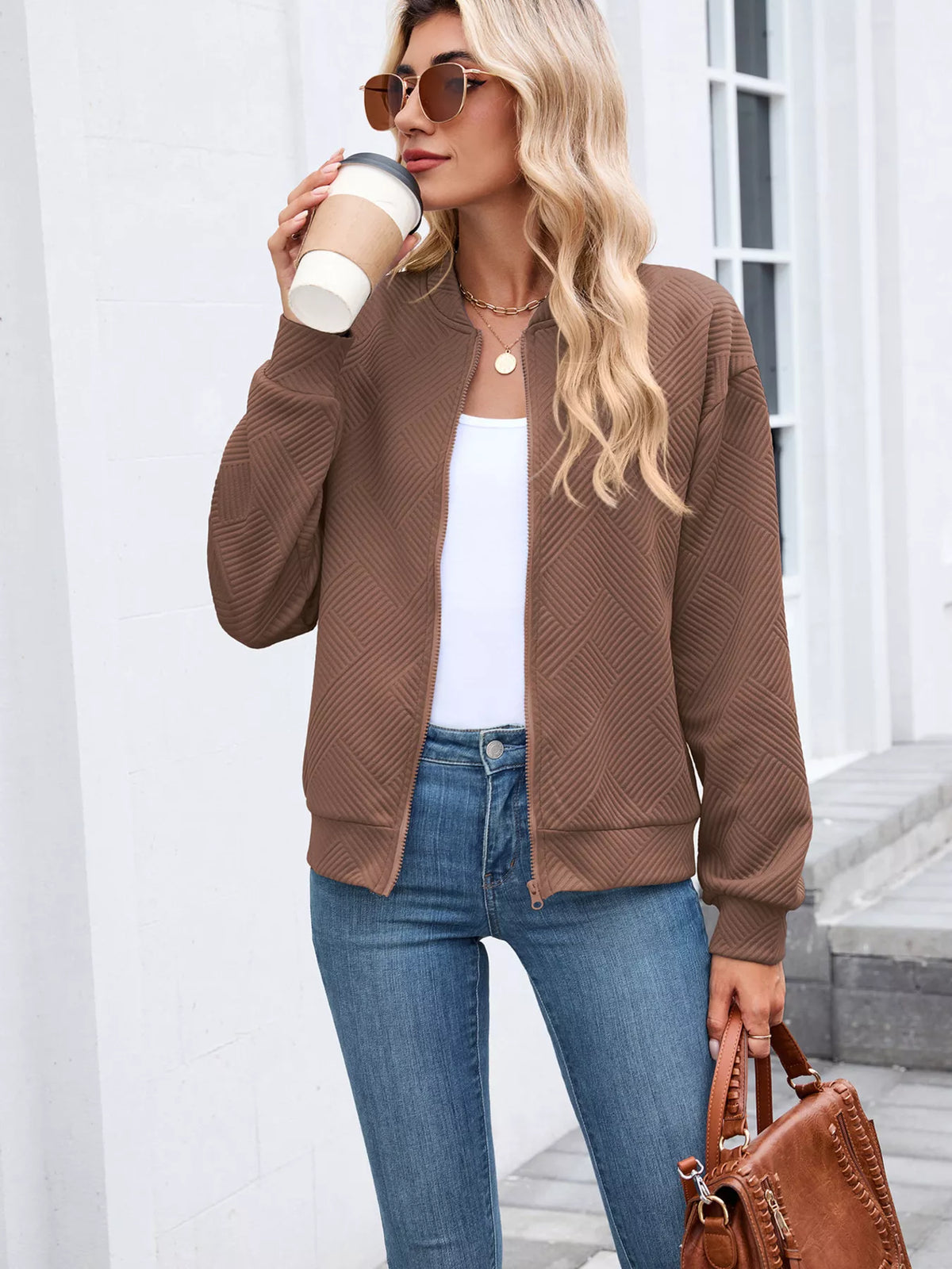 Textured Zip Up Jacket (8)