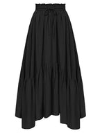 Smocked Waist Band Ruched Layered Skirt (2)