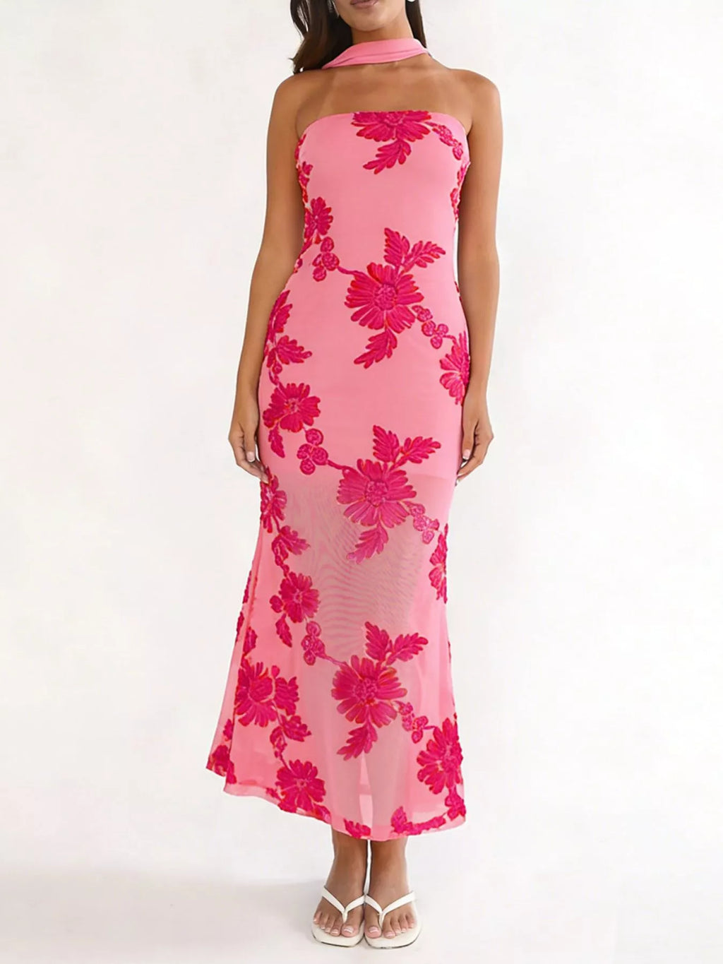 Floral Tube Dress Scarf