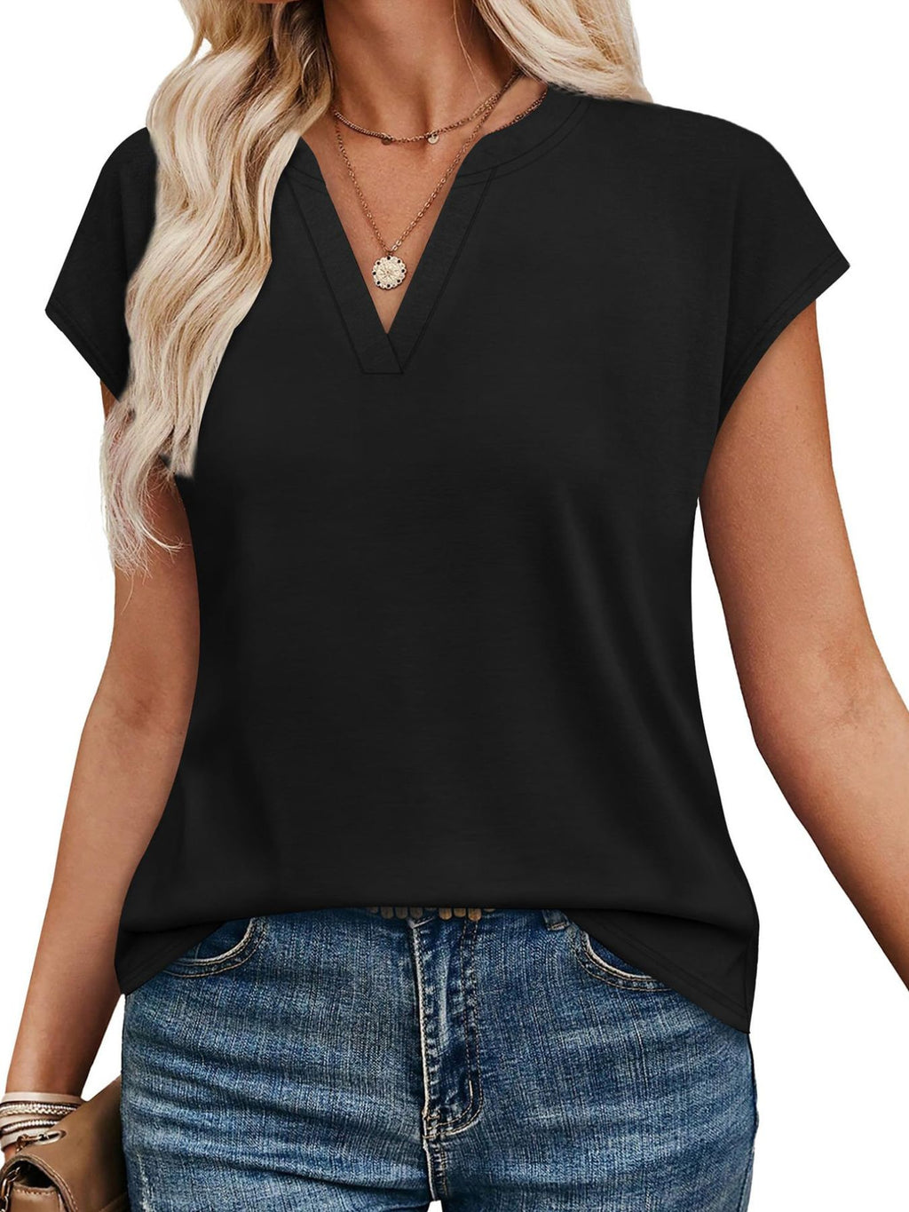 Notched Short Sleeve T-shirt (8)