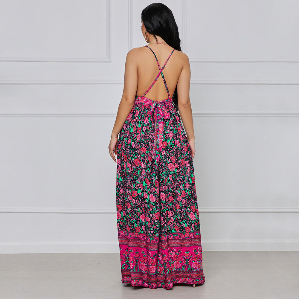 V-neck Sling Floral Dress photo 5
