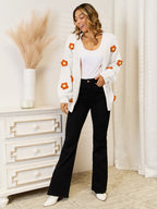Flower Dropped Shoulder Open Front Cardigan (18)