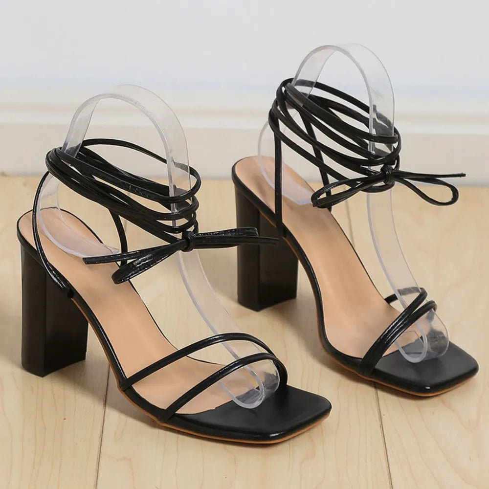 Open Toe Block Heels Sandals (2)
