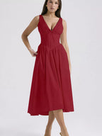 V-neck Sleeveless Midi Dress (13)